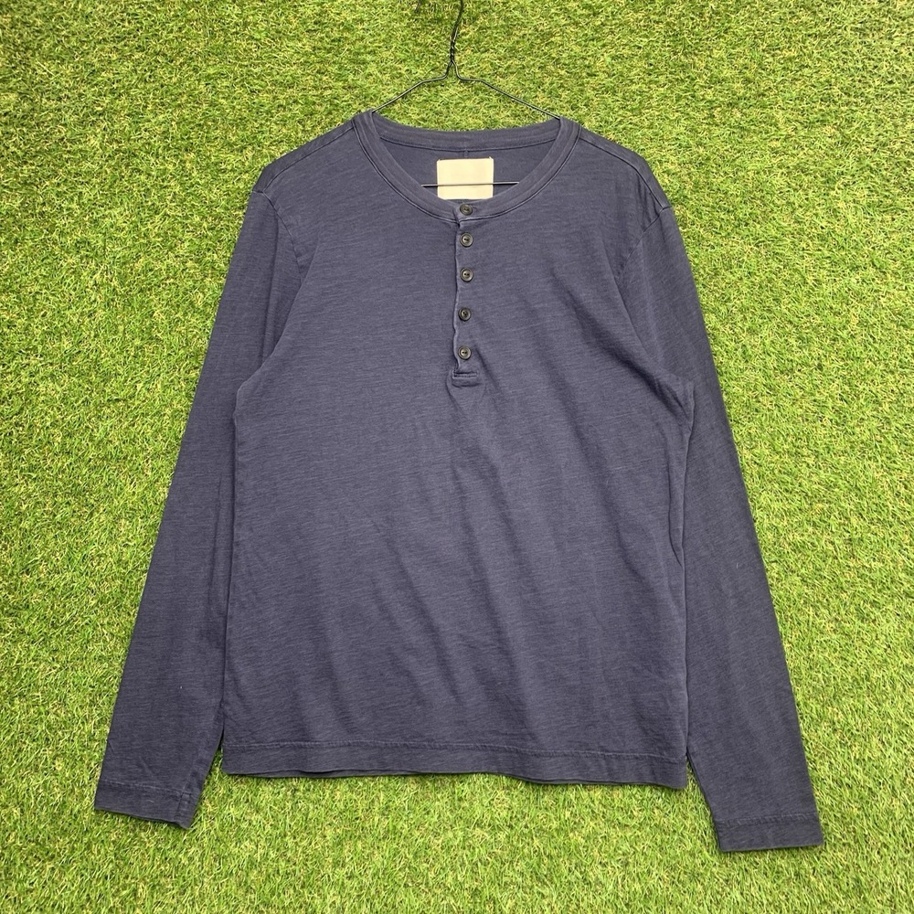 Citizens of Humanity Shirt Mens Medium Long Sleeve Henley Button 100% Cotton